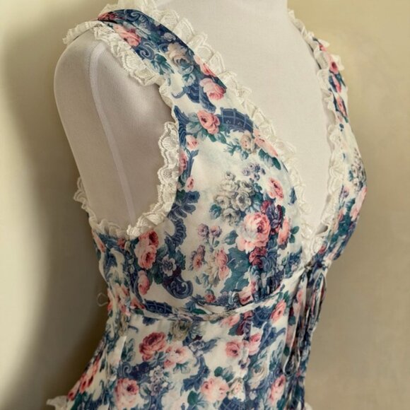 For Love & Lemons Audrey Floral Maxi Dress sz L - Picture 11 of 15